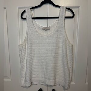 LOFT White Knit Sweater Tank sz XL